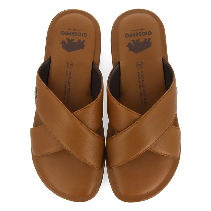 LEATHER SKIN SANDALS WITH CROSS STRAP FOR MEN OROSH