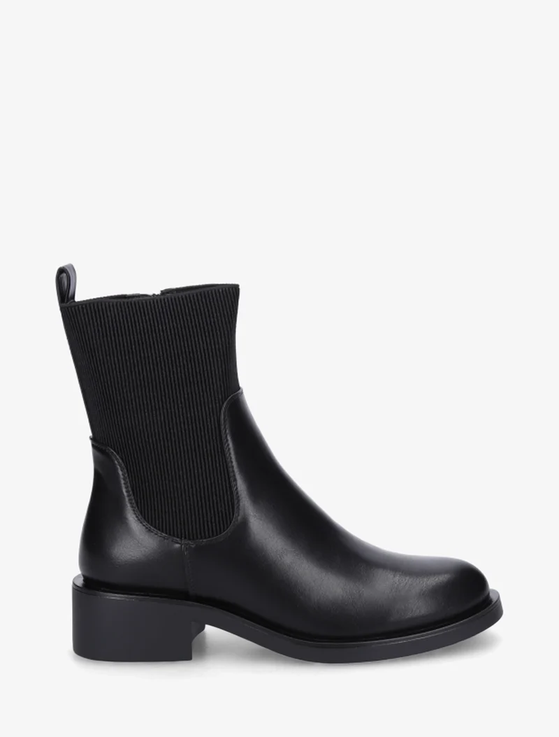 Bottines élastiquées en simili - Noir