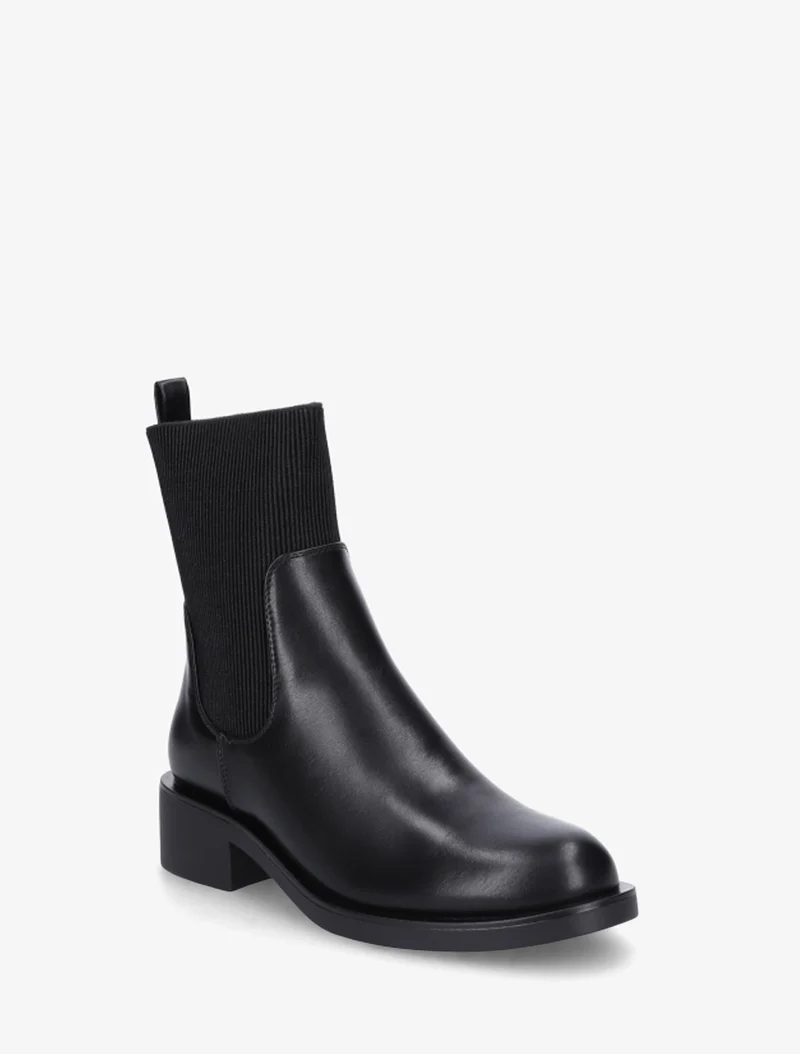 Bottines élastiquées en simili - Noir