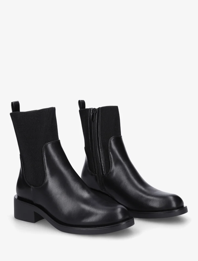 Bottines élastiquées en simili - Noir