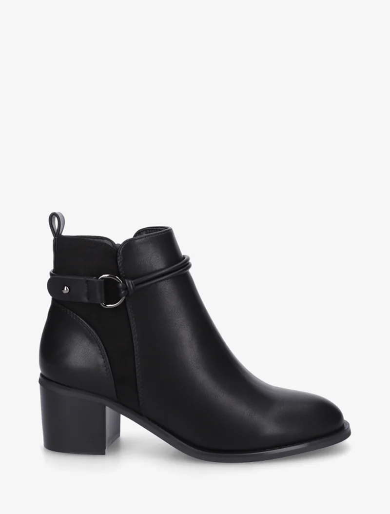 Bottines en simili et suédine - Noir