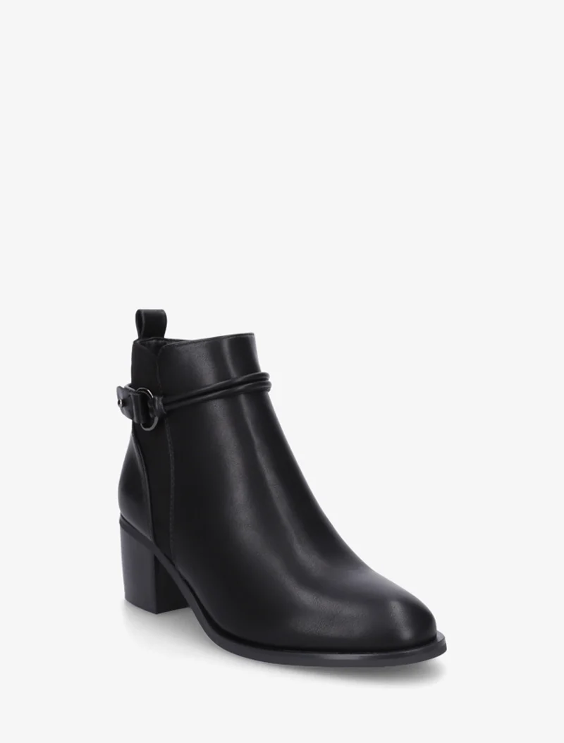 Bottines en simili et suédine - Noir