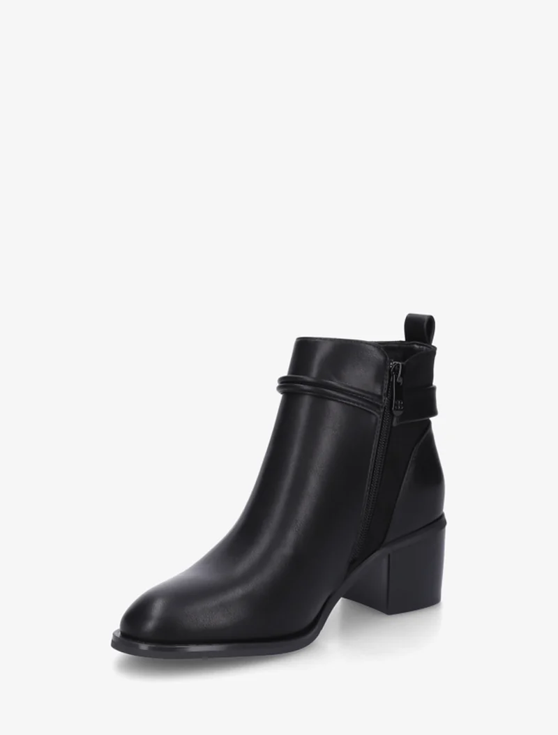 Bottines en simili et suédine - Noir