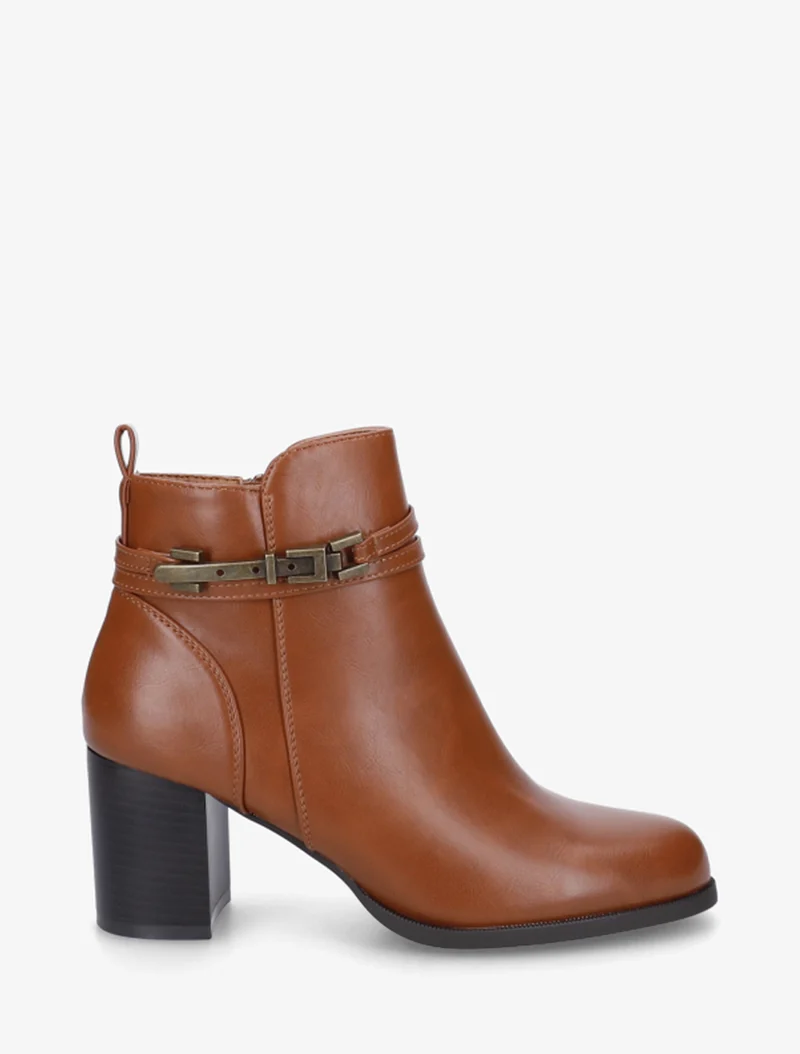 Bottines classiques en simili - Camel