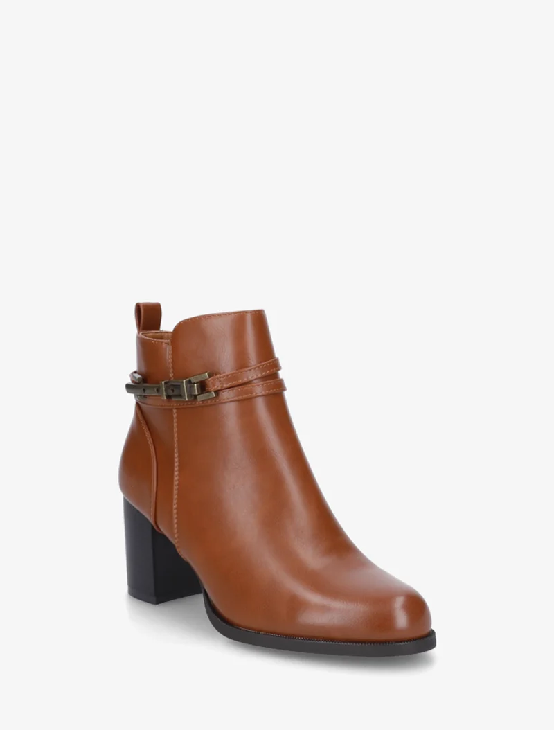 Bottines classiques en simili - Camel