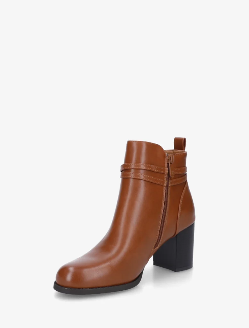 Bottines classiques en simili - Camel