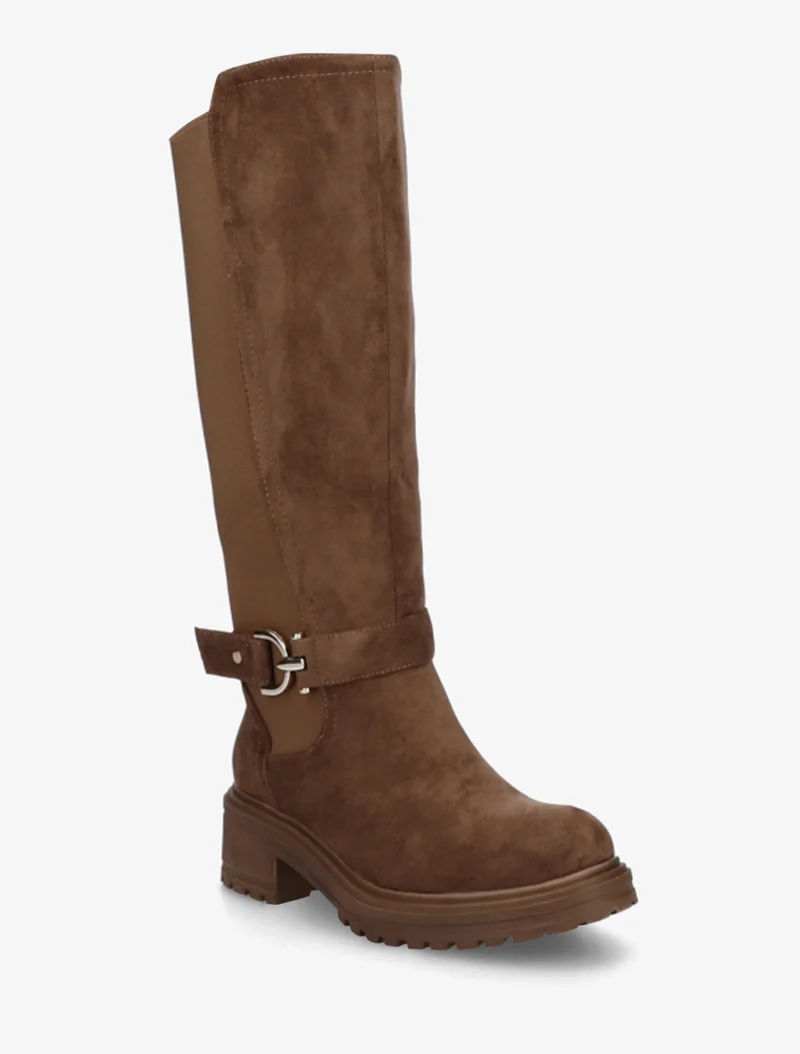 Bottes classiques élastiquées en suédine - Marron