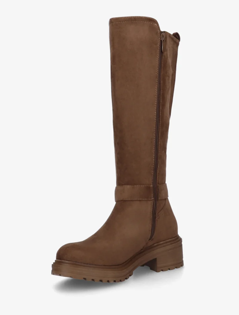Bottes classiques élastiquées en suédine - Marron