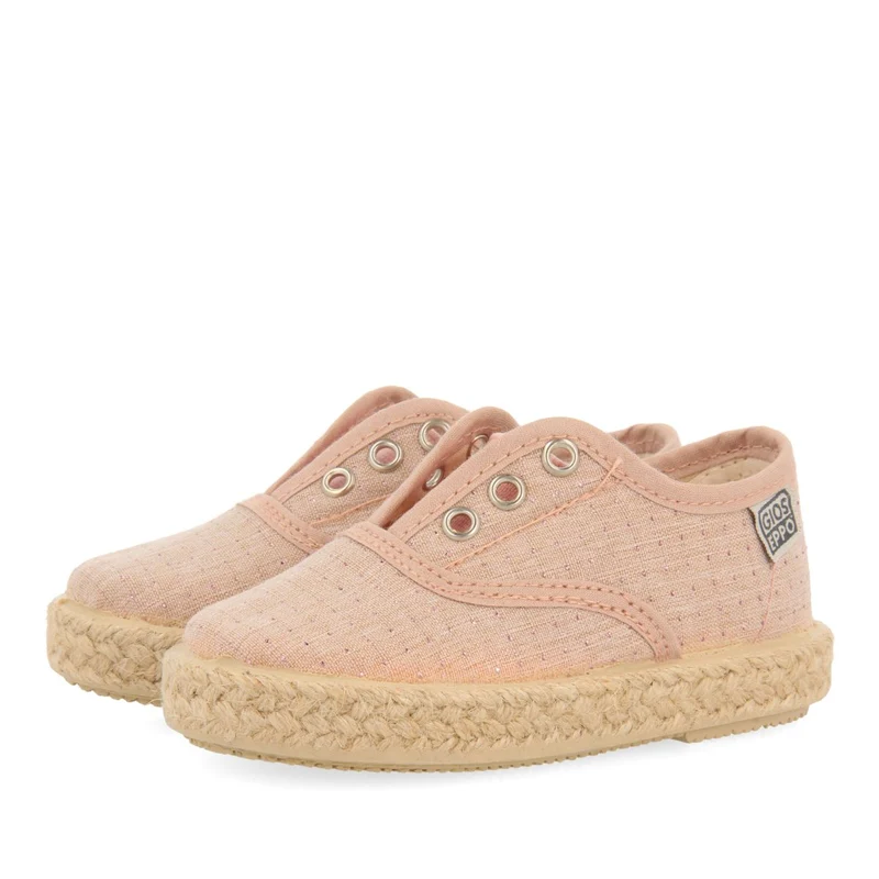 PINK OXFORD STYLE ESPADRILLES WITH JUTE DETAILS FOR BABY ASSORO