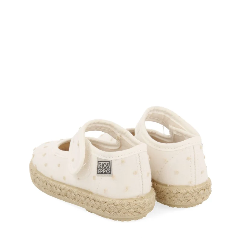 WHITE ESPADRILLES MARY JANE STYLE WITH POLKA DOT PRINT FOR BABY BUTERA