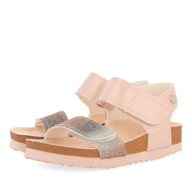 PINK BIO SOLE FLIP-FLOPS WITH GLITTER FOR GIRL AND BOY DUFUR