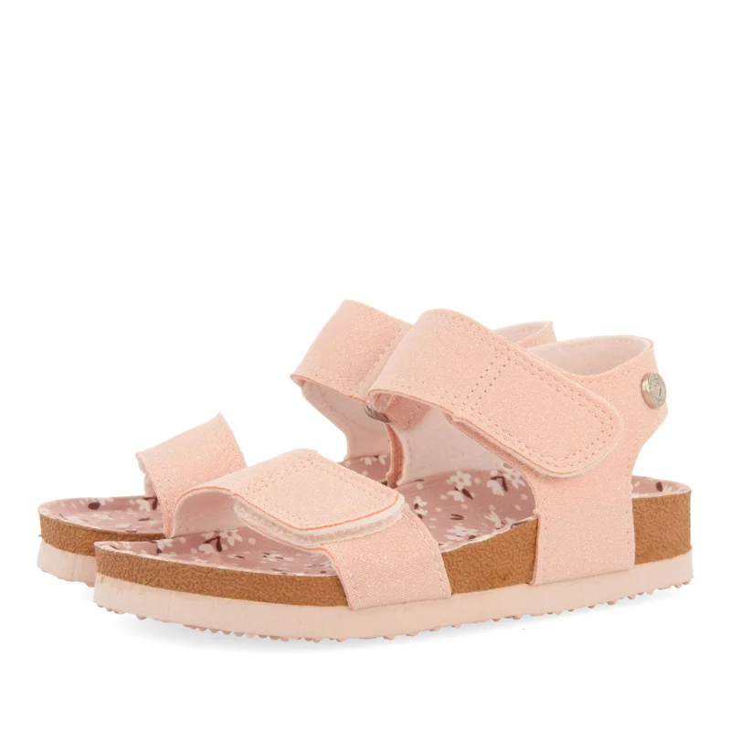 PINK BIO SOLE FLIP-FLOPS WITH GLITTER AND FANTASY PRINT