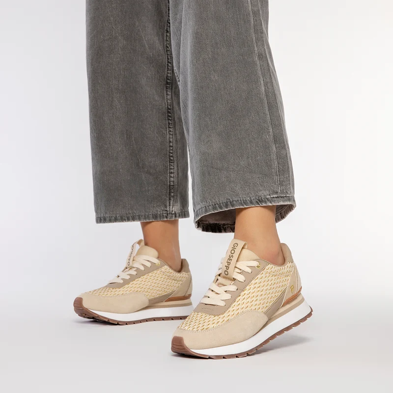 GOLDEN SNEAKERS WITH BRAIDED DETAILS FOR WOMEN GAGGI