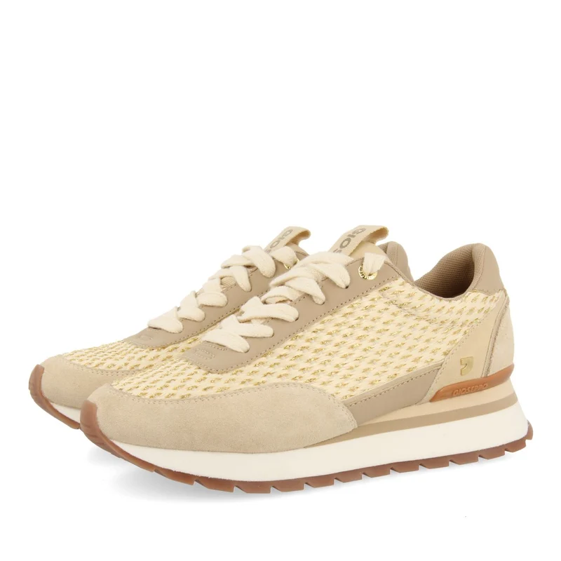 GOLDEN SNEAKERS WITH BRAIDED DETAILS FOR WOMEN GAGGI