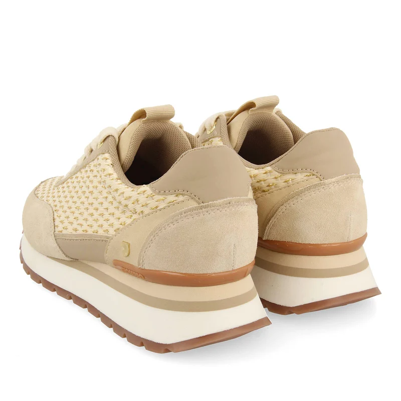 GOLDEN SNEAKERS WITH BRAIDED DETAILS FOR WOMEN GAGGI