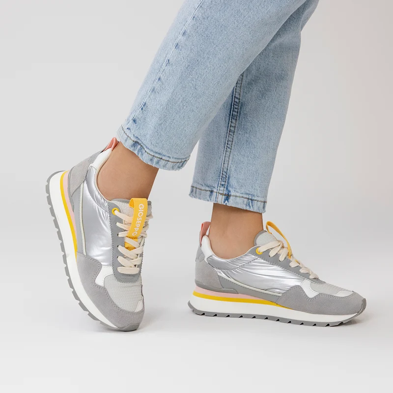 SILVER SNEAKERS WITH MULTICOLOR DETAILS FOR WOMEN SAMOSET