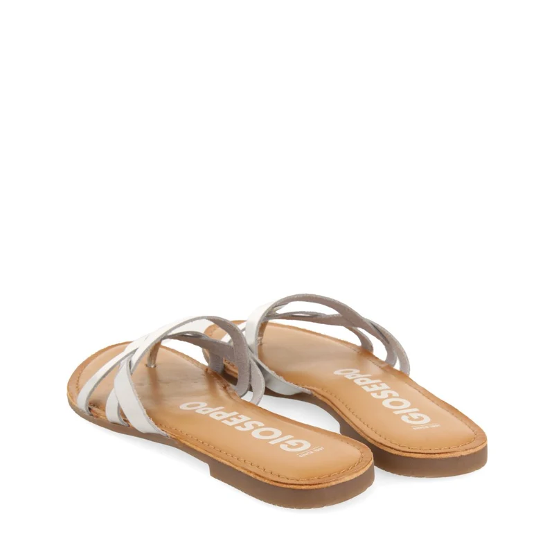SILVER LEATHER SANDALS WITH STRAPS FOR WOMEN CAYUSE