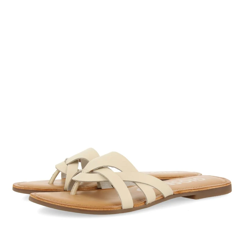 OFF-WHITE LEATHER SANDALS WITH STRAPS FOR WOMEN CAYUSE