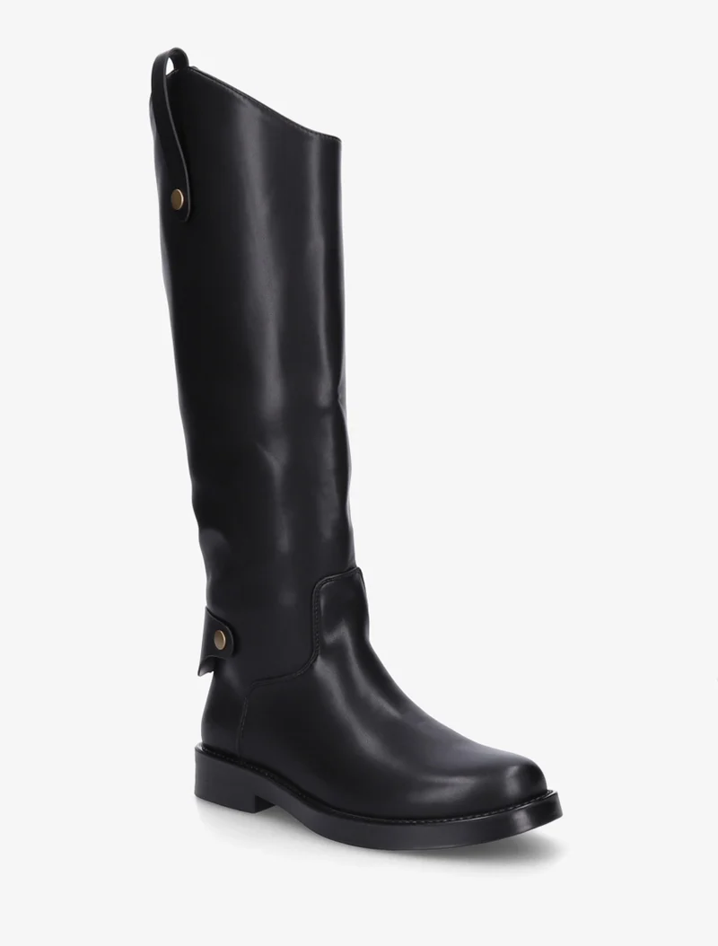Bottes en simili à bout rond - Noir