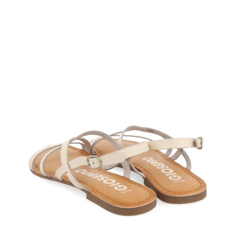 OFF-WHITE LEATHER SANDALS WITH THIN STRAPS FOR WOMEN DANIA