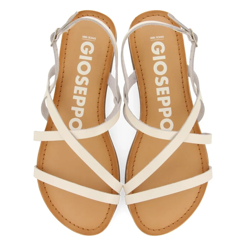 OFF-WHITE LEATHER SANDALS WITH THIN STRAPS FOR WOMEN DANIA