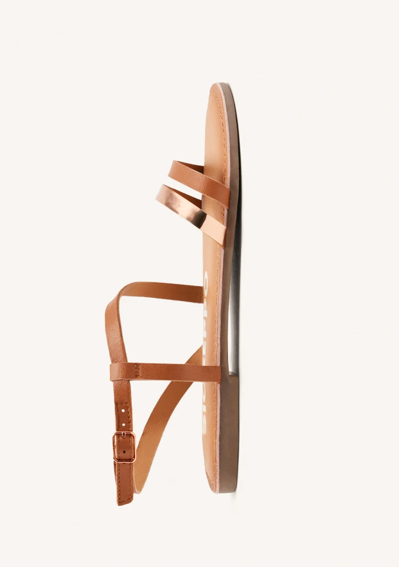 BICOLOUR LEATHER SANDALS BARGEME
