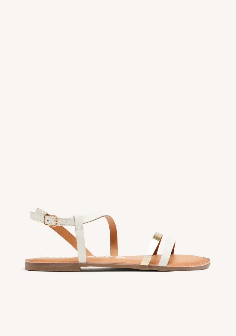 BICOLOUR LEATHER SANDALS BARGEME