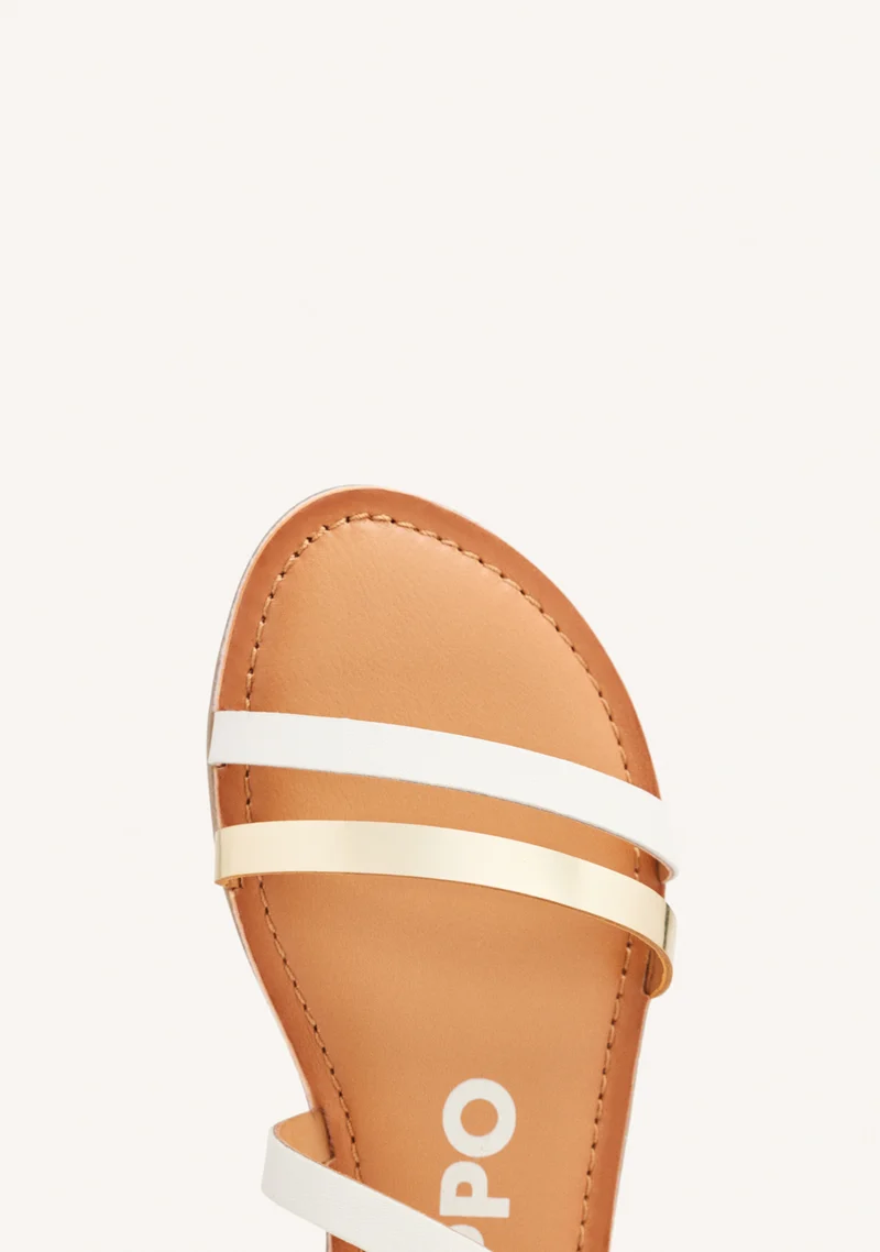 BICOLOUR LEATHER SANDALS BARGEME