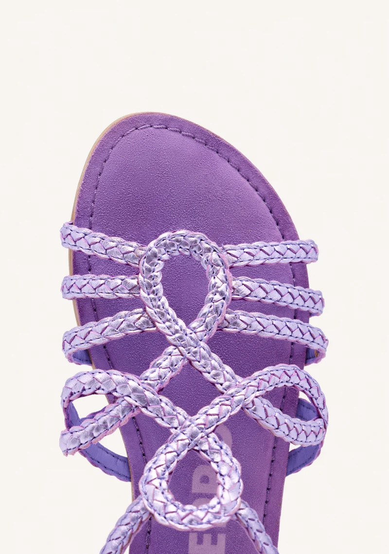 LAVENDER BRAIDED LEATHER SANDALS FOR WOMEN YAKIMA
