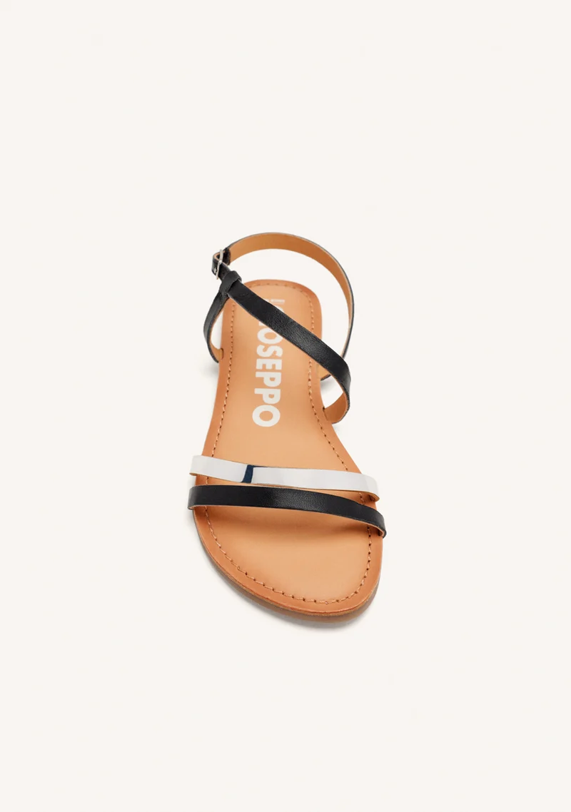 BICOLOUR LEATHER SANDALS BARGEME