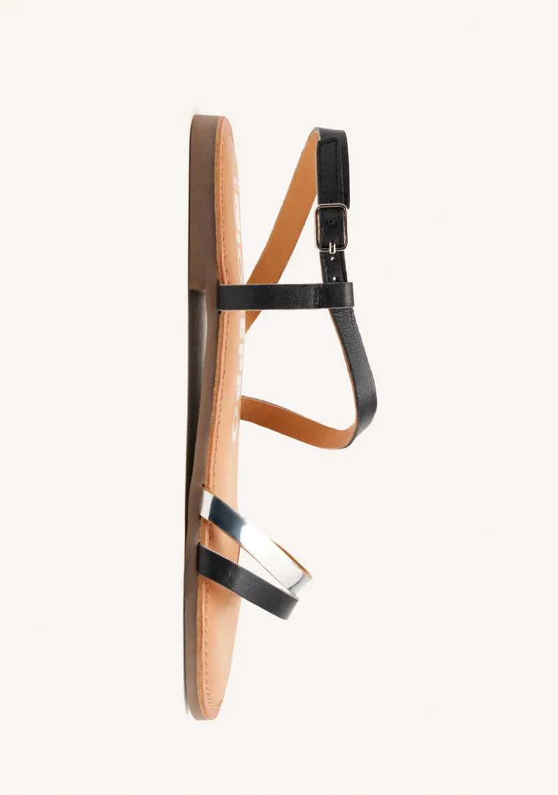 BICOLOUR LEATHER SANDALS BARGEME