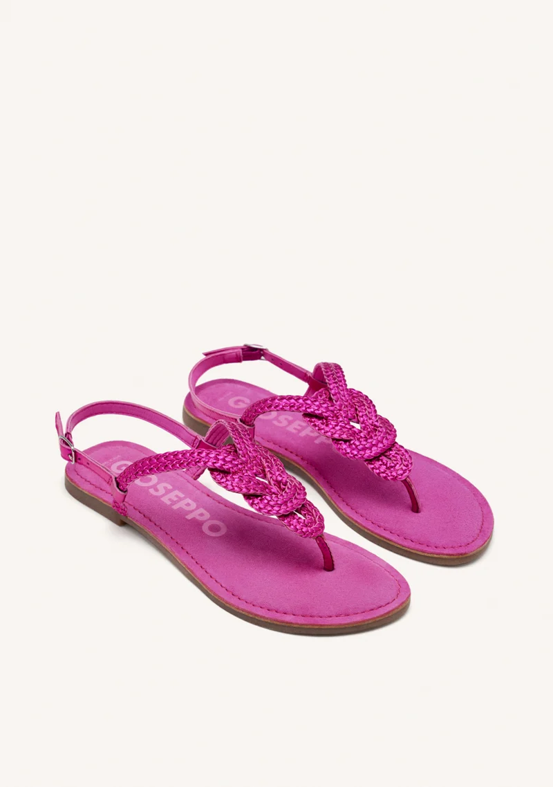 BRAIDED SHINY LEATHER SANDALS ZUPANJA