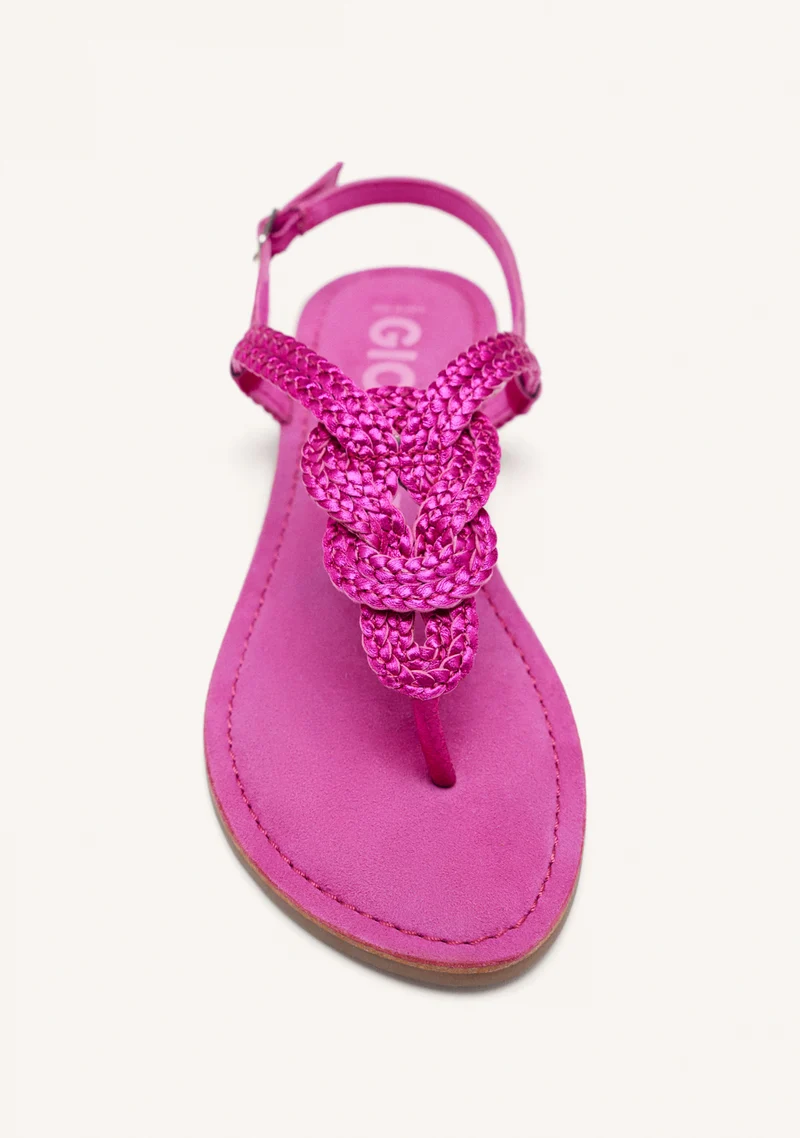BRAIDED SHINY LEATHER SANDALS ZUPANJA