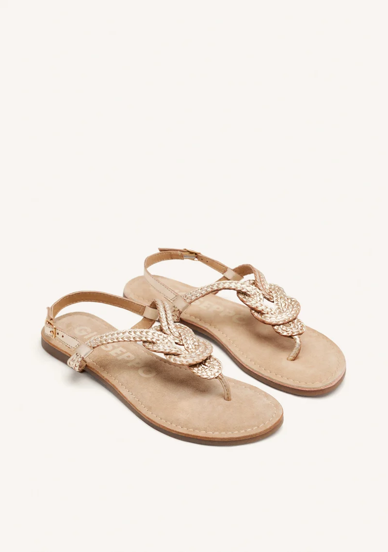 BRAIDED SHINY LEATHER SANDALS ZUPANJA