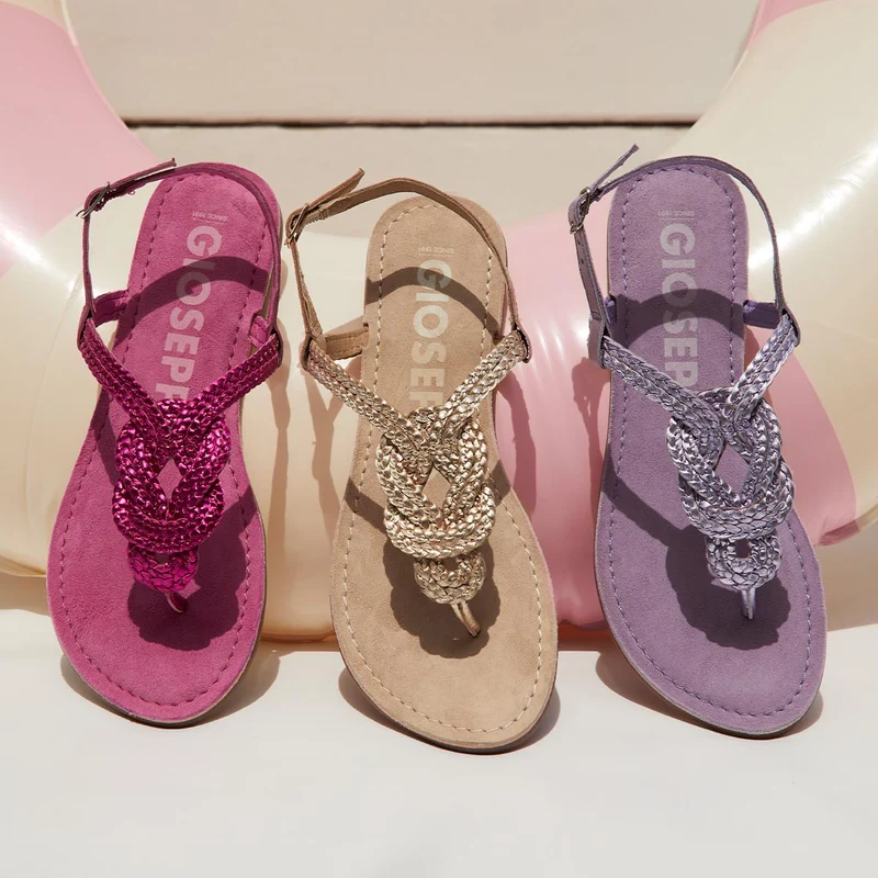 BRAIDED SHINY LEATHER SANDALS ZUPANJA