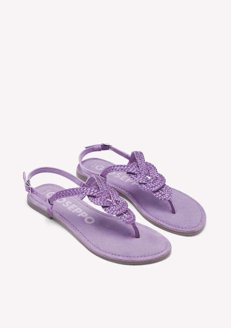 BRAIDED SHINY LEATHER SANDALS ZUPANJA