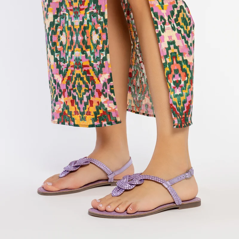 BRAIDED SHINY LEATHER SANDALS ZUPANJA