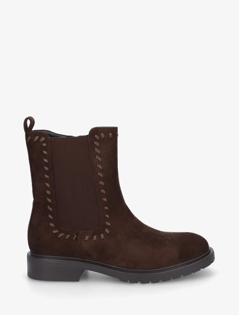 Bottines élastiquées en suédine - Chocolat