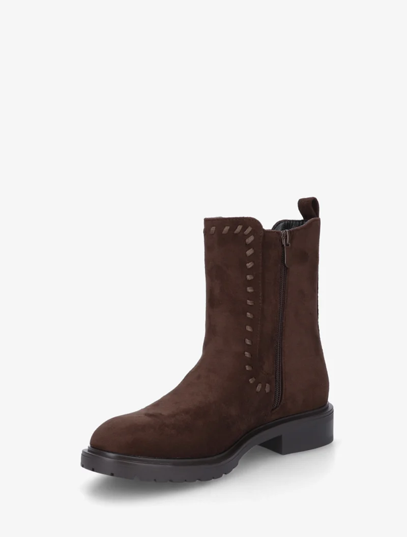 Bottines élastiquées en suédine - Chocolat