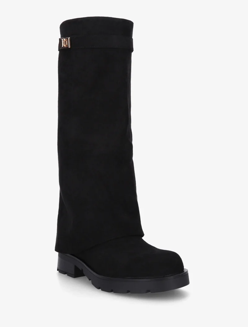 Bottes renversées en suédine - Noir