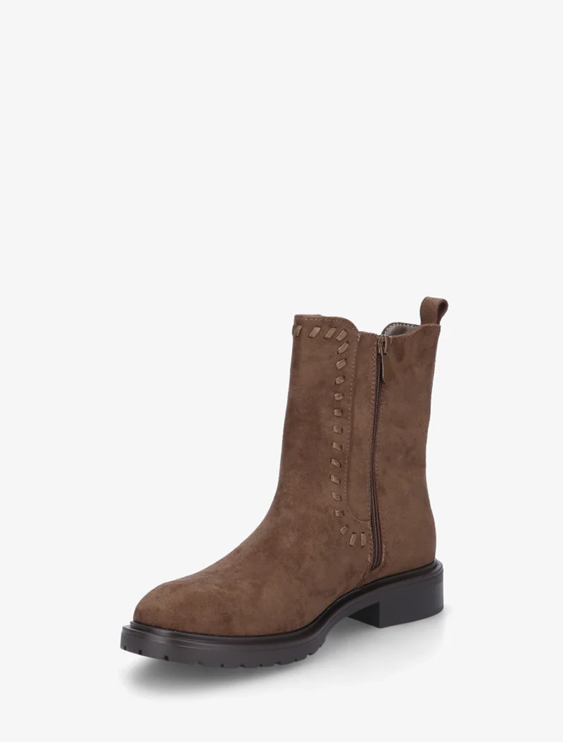 Bottines élastiquées en suédine - Marron