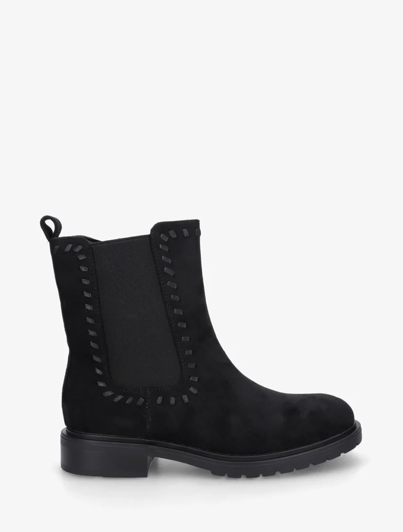 Bottines élastiquées en suédine - Noir