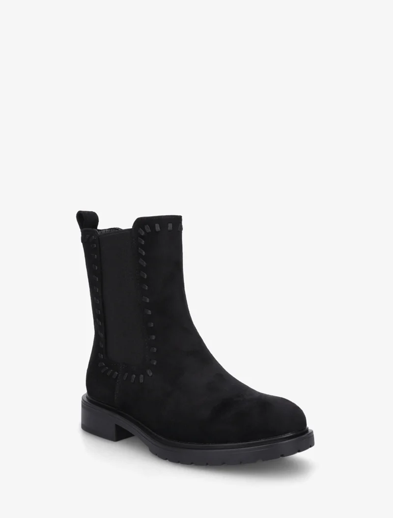 Bottines élastiquées en suédine - Noir