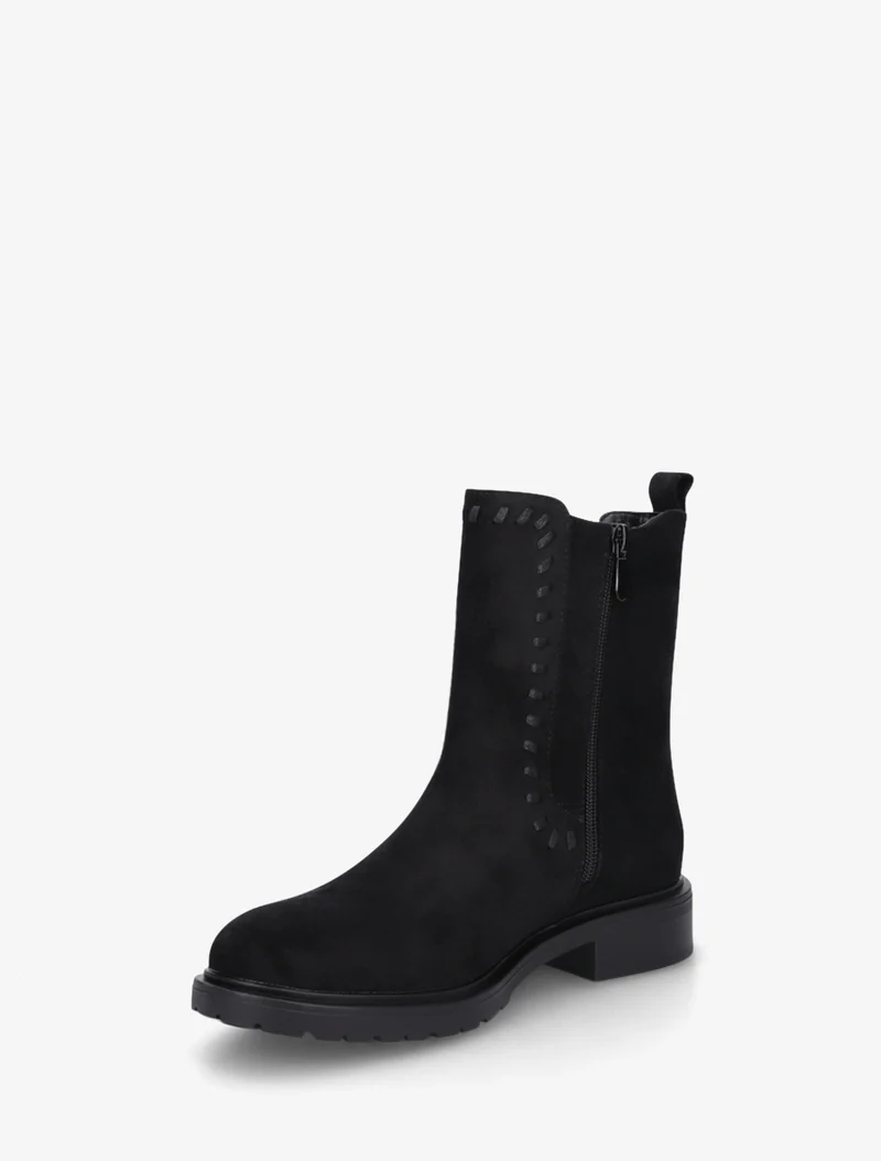 Bottines élastiquées en suédine - Noir