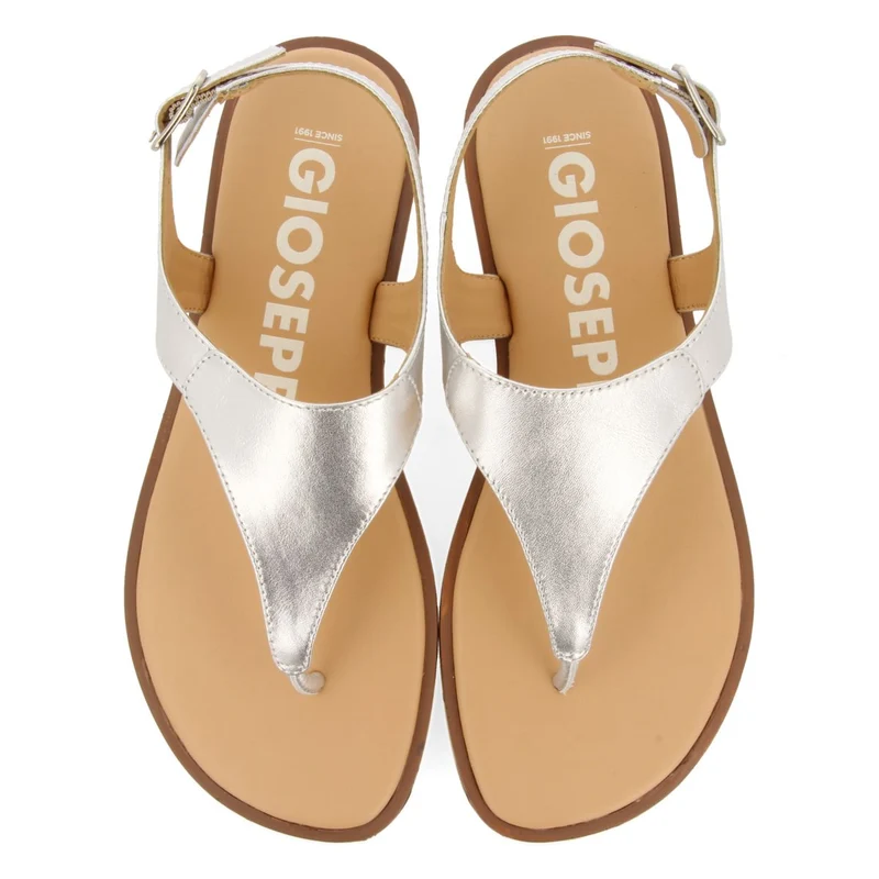 SILVER LEATHER SANDALS FOR WOMEN FIERZE
