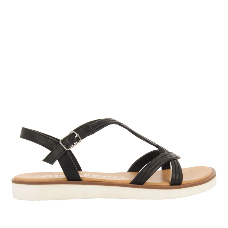 BLACK LEATHER SANDALS WITH STRAPS FOR WOMEN IN CORNWALL
