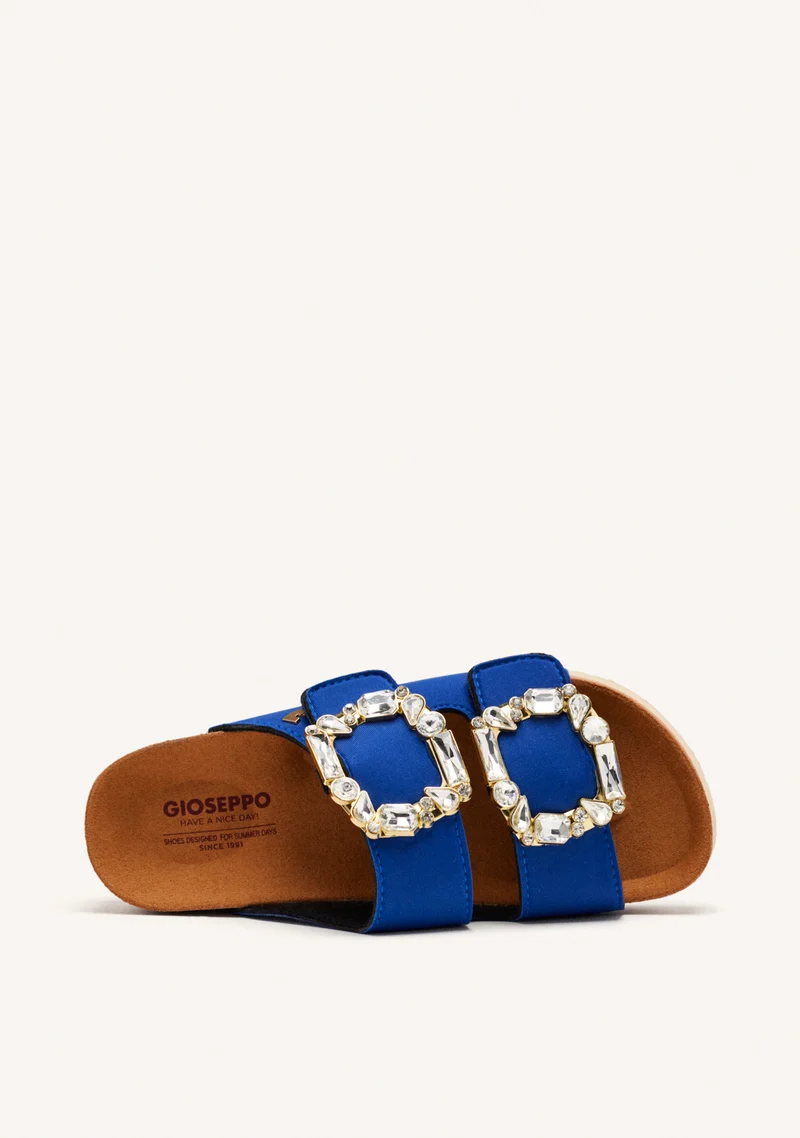 ADERKLAA WOMEN'S BLUE BIO STYLE SANDALS WITH JEWEL EMBELLISHMENT