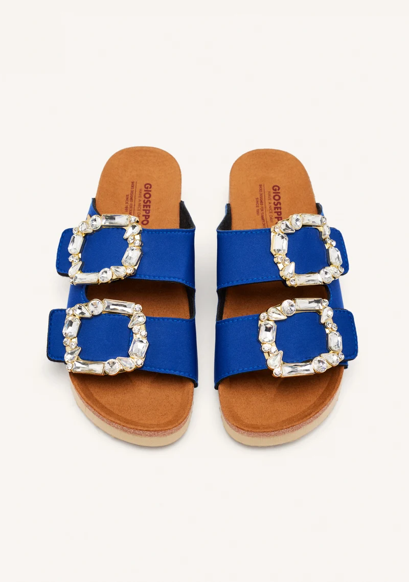 ADERKLAA WOMEN'S BLUE BIO STYLE SANDALS WITH JEWEL EMBELLISHMENT