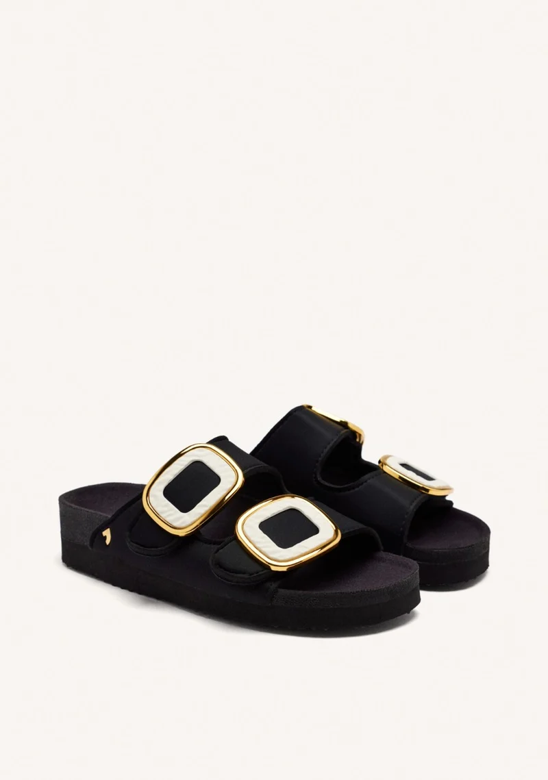 BUDAORS WOMEN'S OFF WHITE JEWEL EMBELLISHED BIO STYLE SANDALS