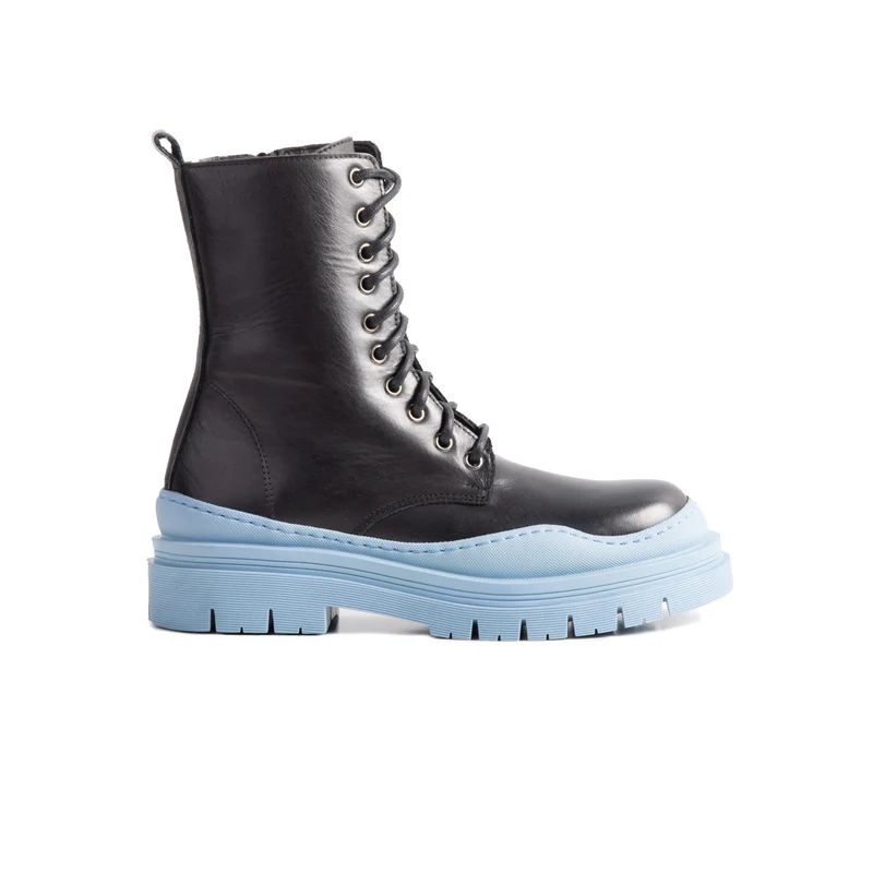 Nagasaki Black Leather/Blue Sole